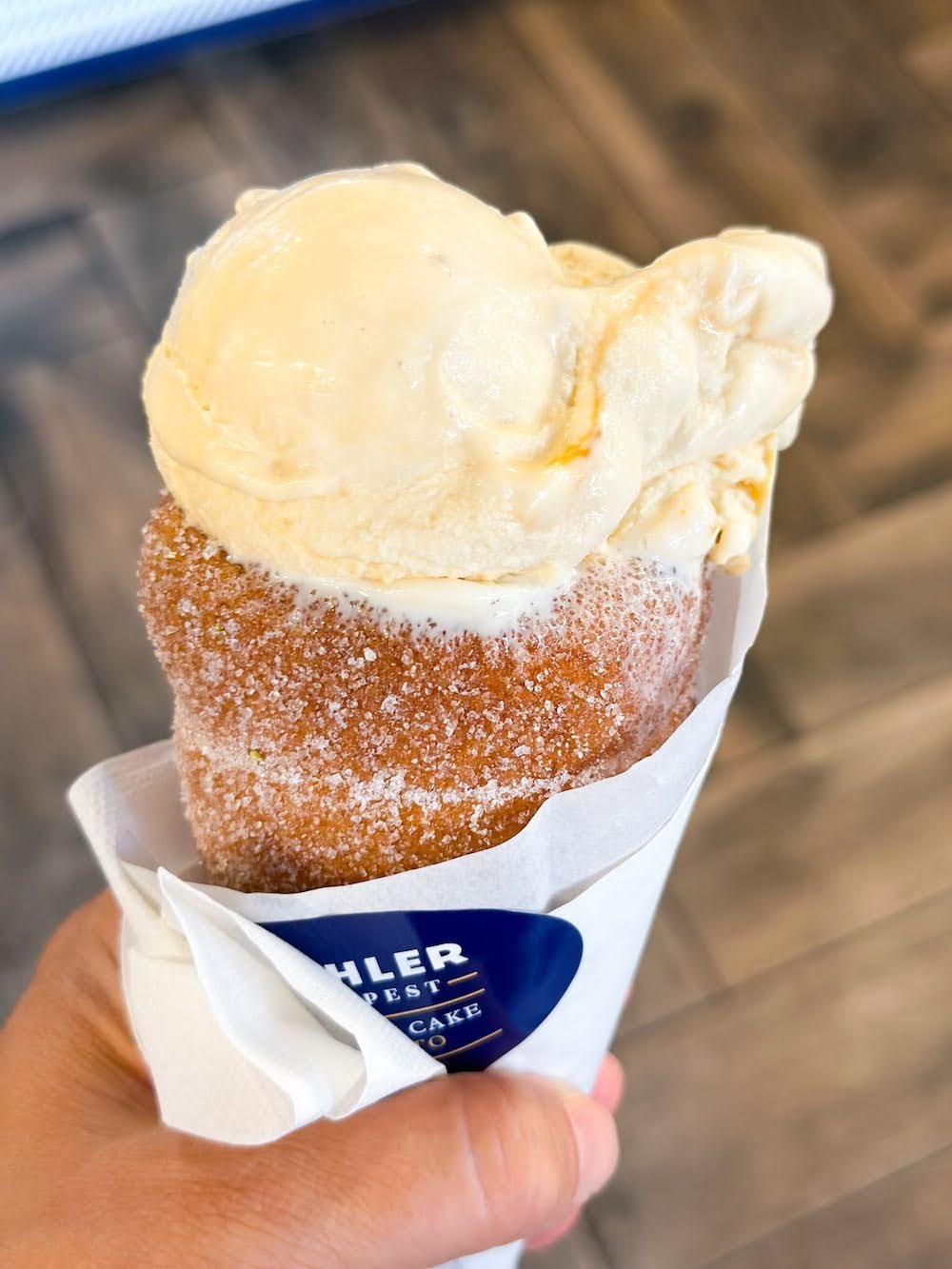 chimney cake with ice cream - things to do in Budapest