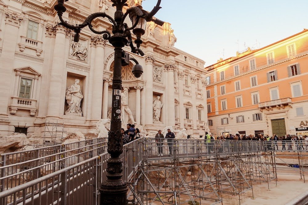 TREVI Fountain under construction